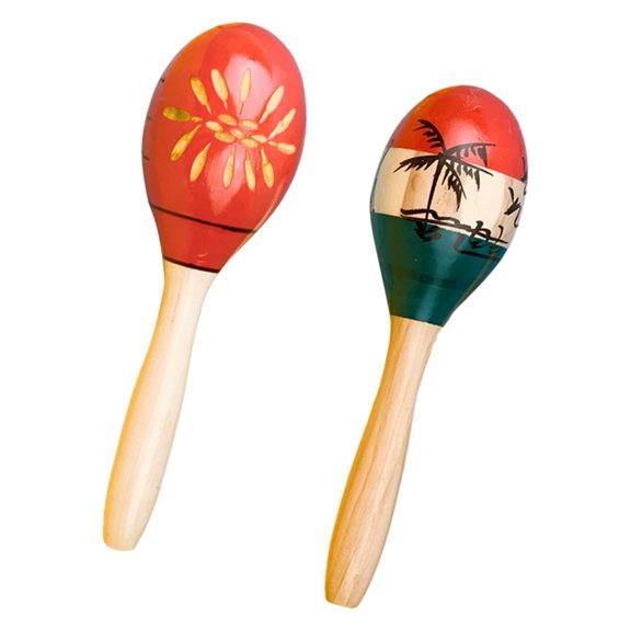 BQBQERT Wood Maracas Hardwood Sand Hammer Shaker with Beautiful Patterns Educational Percussion Musical Instrument Toy