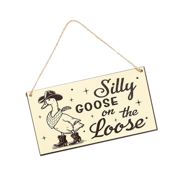BQBQERT Wooden Gooses Warning Sign Durability Yard Decoration with Weatherproofed