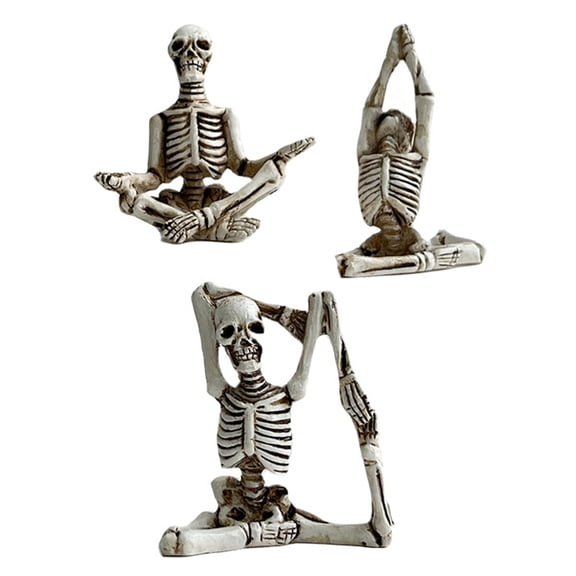 BQBQERT Yoga Skeleton Statue Halloween Decorations Meditating Skull Figurine Tabletop Ornaments Craft Statue for Dinning Room