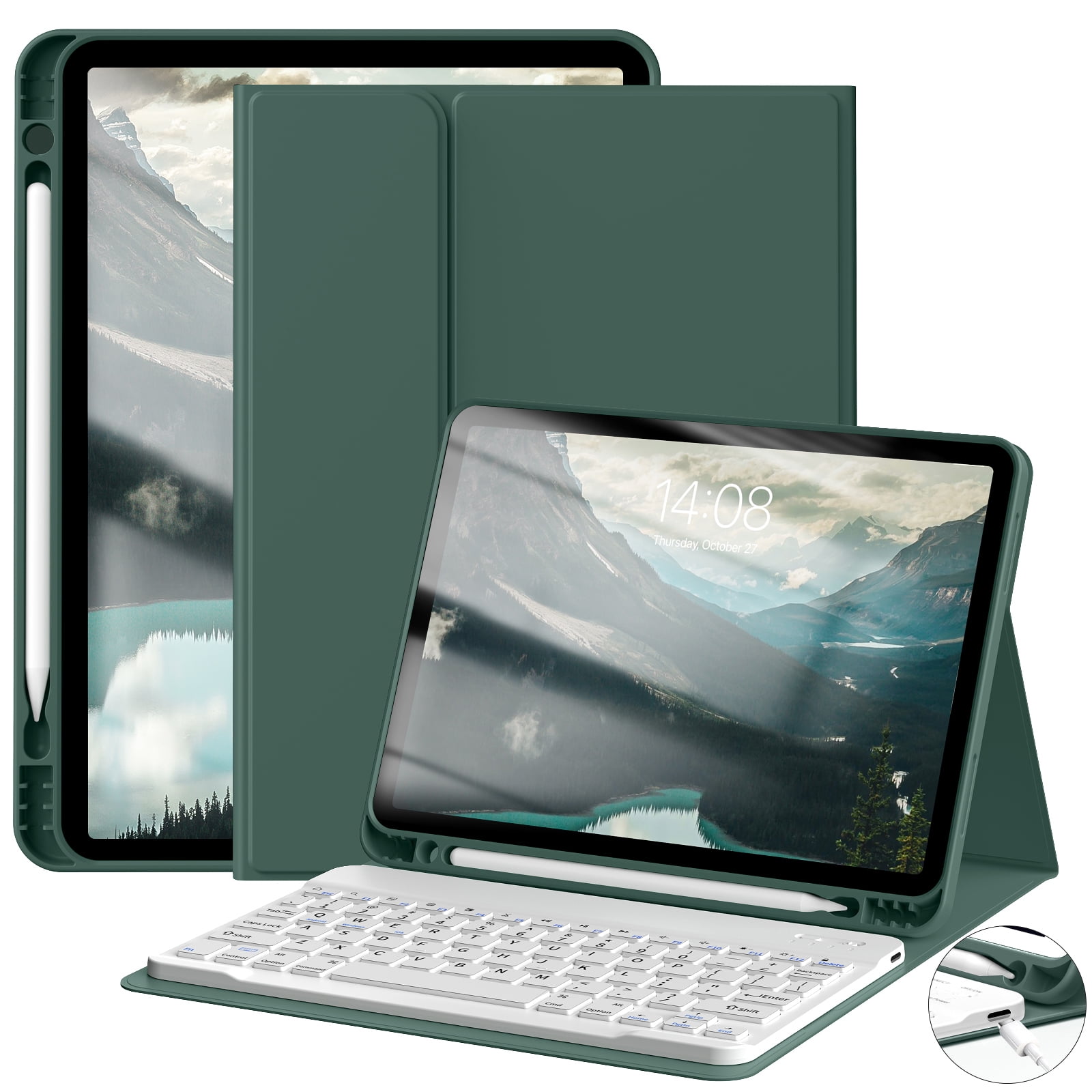 BQDIYOO Keyboard Case for iPad Air 11 Inch 2024 M2, iPad Air 10.9 Inch