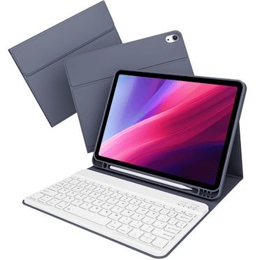 BQDIYOO Keyboard Case for iPad Air 11 Inch (2025 M3/2024 M2, 7th/6th Gen), for iPad Air 5th /4th Generation 10.9 Inch 2022/2020, Soft TPU Cover, Magnetic Detachable Bluetooth Keyboard, Purple