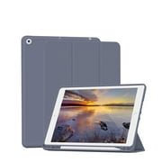 BQDIYOO Case for iPad 10.2 inch 9th / 8th / 7th Generation 2021/2020/2019 with Pencil Holder, Trifold Stand Soft TPU Back Protective Cover, Support Auto Wake/Sleep, Purple