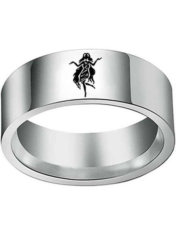 Men's Constellations Ring, Stainless Steel Modern Statement Band, Smooth Side Edge Design, 8mm Width, Party Concert Everyday Style