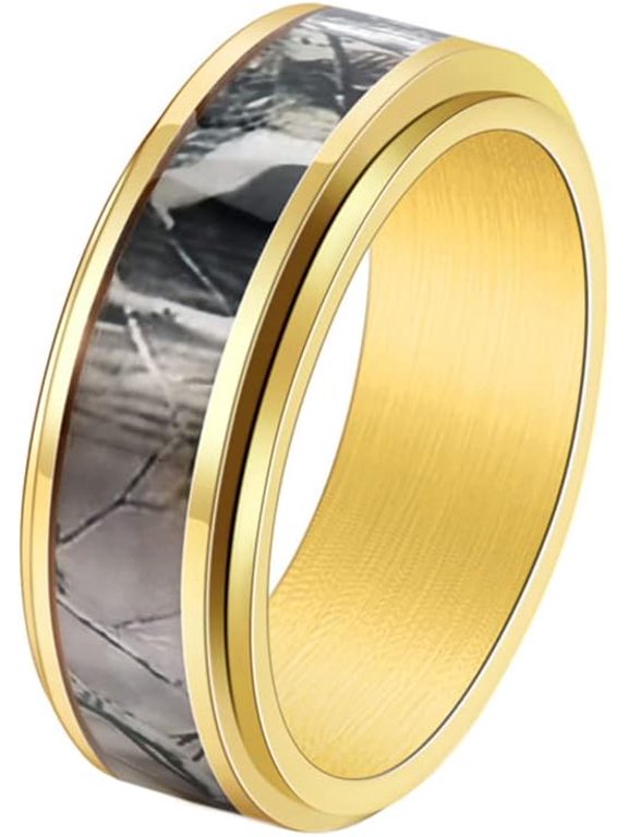 Men's Stainless Steel Vintage Rotatable Camo Ring