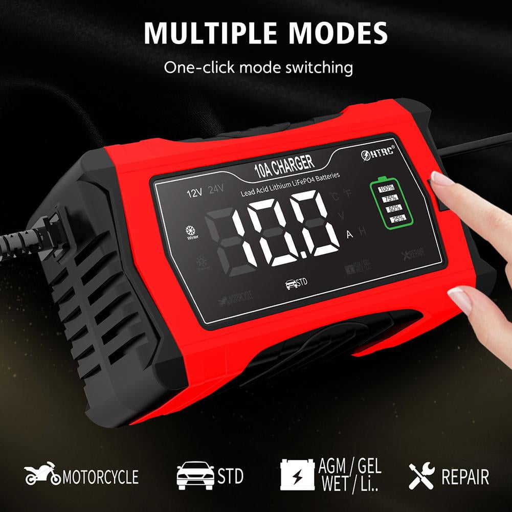 BQLQBQLQ 12V 24V 10 Amp Car Smart Battery Charger Car Battery Charger