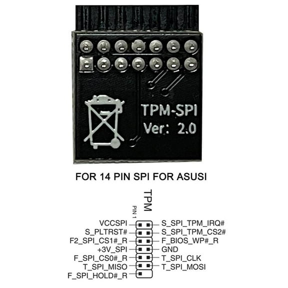 Clerance! 14-Pin Spi For Asus Atpm2.0 Security Module Supports Multiple Brands Of Motherboards 12 14 18 20-1pi