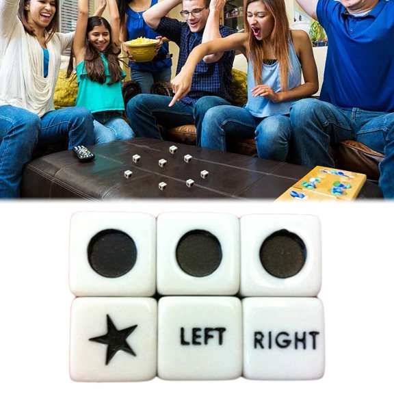 BQLQBQLQ 16pcs Left Right Center Dice Game Set Left Right Center Games Dice V0