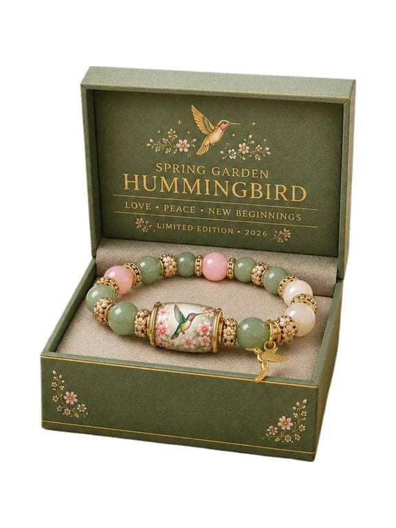 BQLQBQLQ 2026 Hummingbird Bracelet for Women, Inspirational Hummingbird Blessing Jewelry Beads Bracelet with Butterfly Accents, Spring Jewelry Gift for Mom, Elastic Bead Bracelets with Giftbox