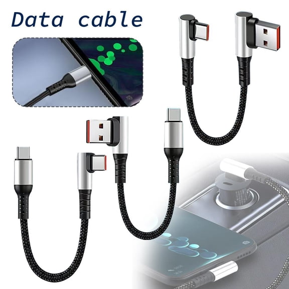 BQLQBQLQ 2550cm Short Charging Cable Elbow 90 Degr USB C C PC Micro 1 Cable Type