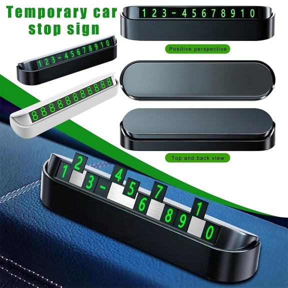 BQLQBQLQ Auto Parking mber Card Plate Tempry Parking Contact Sign PC ABS New U9
