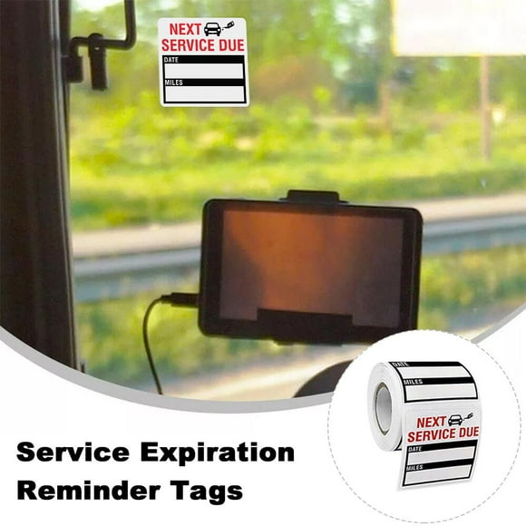 BQLQBQLQ Black 150pcsa Roll Oil Change Car Maintenance Service Due Reminder Removable Waterproof Sticker Sticker