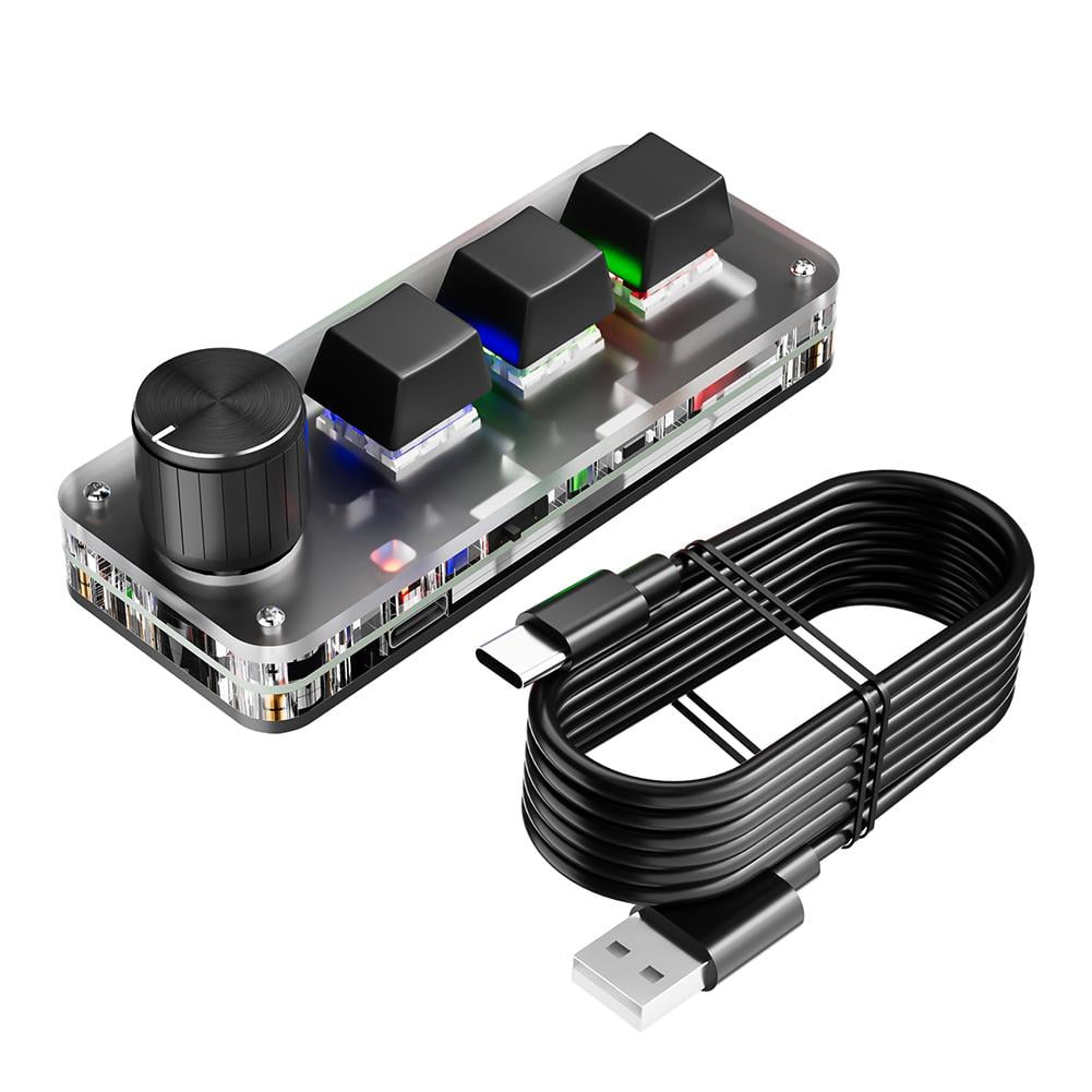 BQLQBQLQ Bluetooth Black Custom 3-Button Bluetooth Keyboard Macro Knob ...