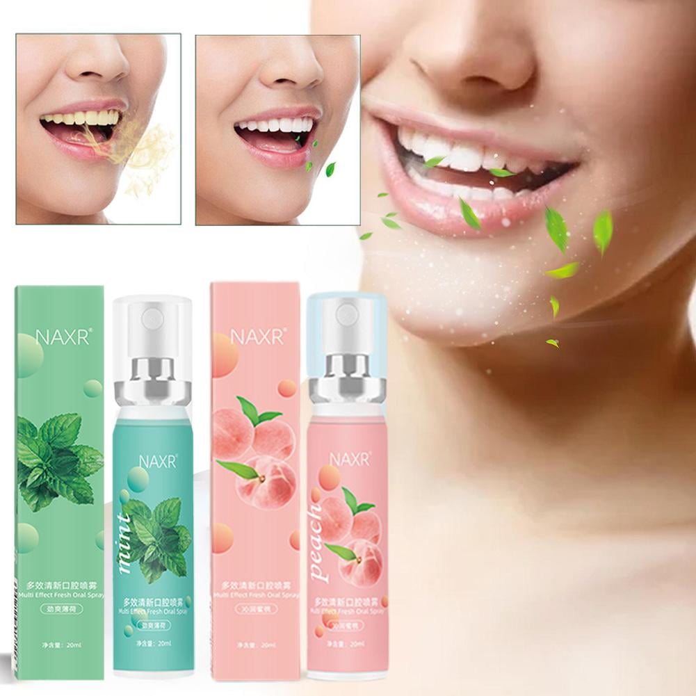 BQLQBQLQ Breath Freshener Spray Honey Peach Mint Flavor Portable Mouth Spray