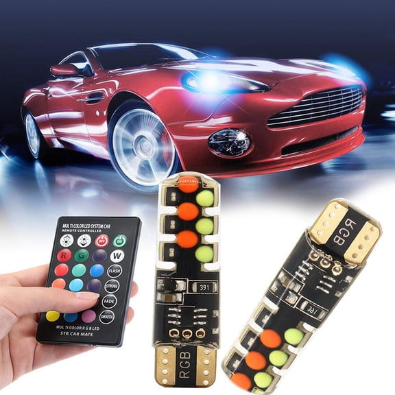 BQLQBQLQ Car LED Colorful T10 RGB COB Indicator Light ltiple Modes