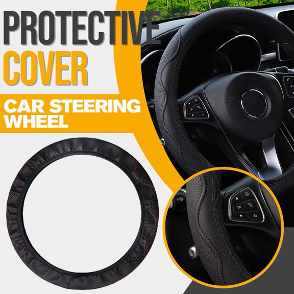 BQLQBQLQ Car String Whl Cover BlaRed Micro Fiber Leather iversal Antislip