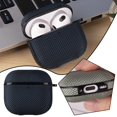 thumbnail image 1 of BQLQBQLQ Dark Blue Ffor Airpods 4 New Model Suitable For Airpods 4 Leather Nylon Earphone Case Apple New Fourth Generation Anti-Fall Earphone Cover Full Package, 1 of 7
