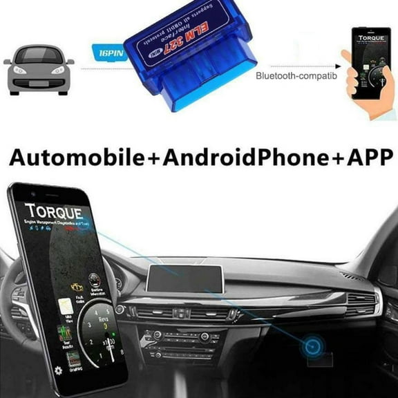 BQLQBQLQ Elm327 V15 Bluetooth Android Obd2 Scanner Adapter Obdii Diagnostic Tool Torque