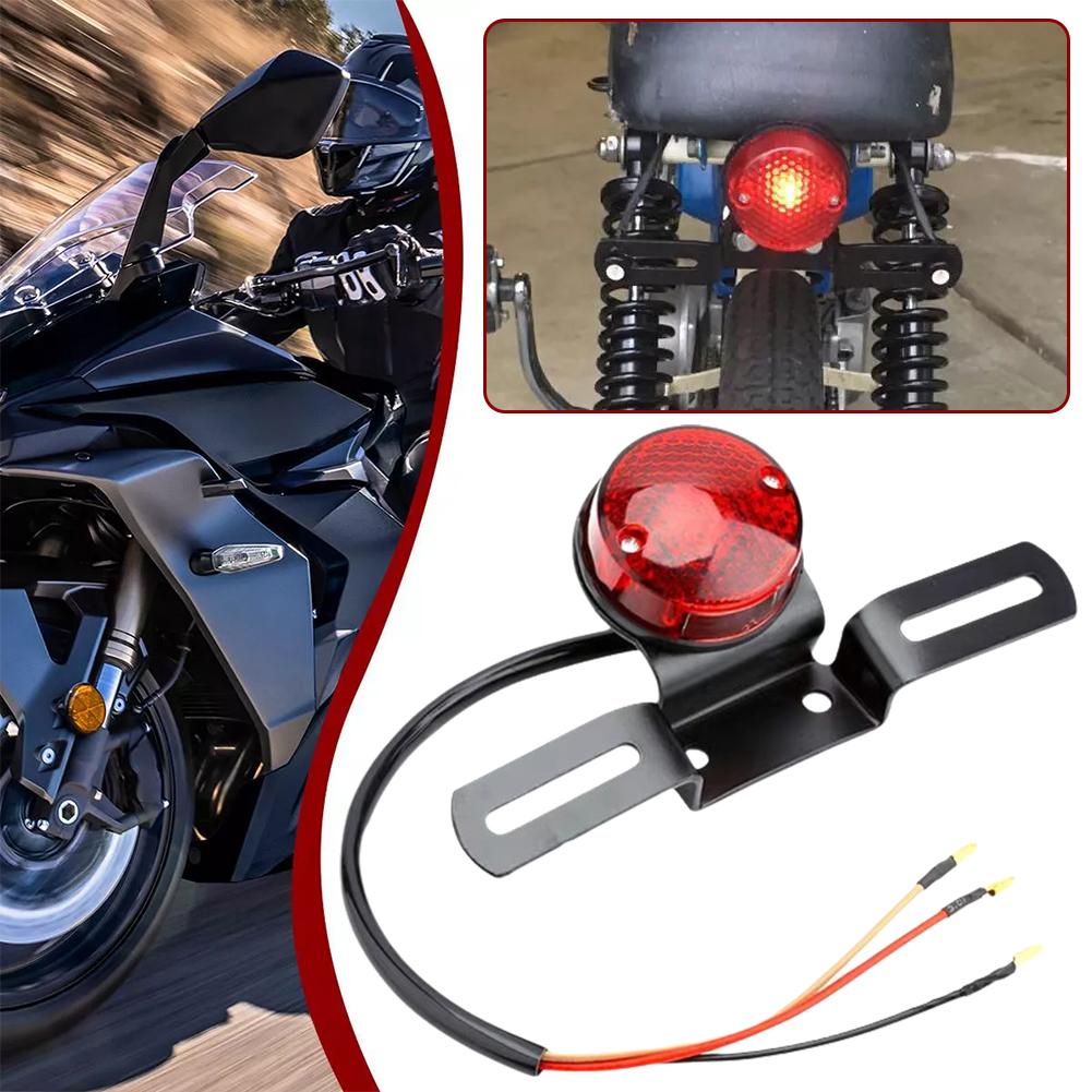 Clerance! Tail Light Brake Light Motorcycle Accessories Harley Cruise Prince Car Modified Retro Metal Tail Light Brake Light License Plate Brake Tail Light