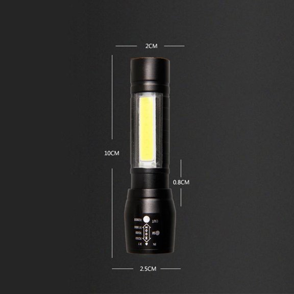 BQLQBQLQ LED Small Flashlight Strong Light Telescopic Zoom USB C8V4 Lamp Charging