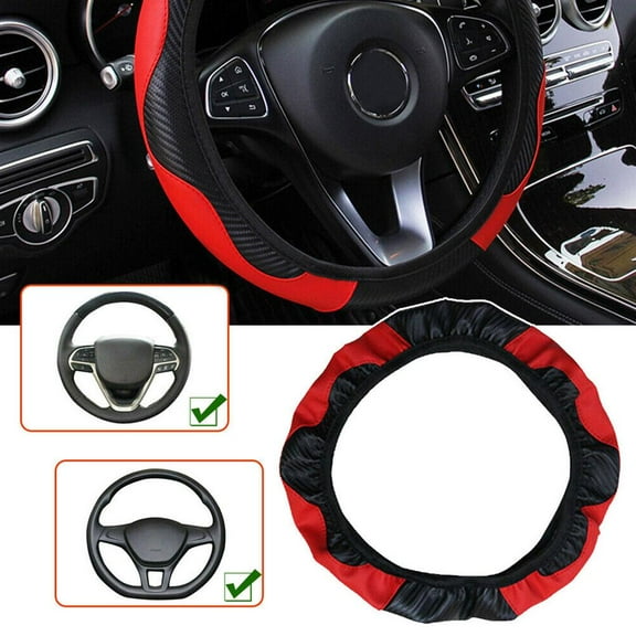 BQLQBQLQ Leather Car String Whl Cover Antislip Accories 38CM15inch