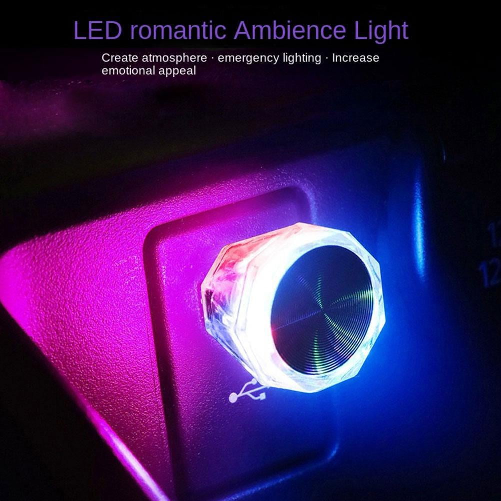 UHUSE Mini RGB LED USB Car Interior Light Neon Atmosphere Ambient Lamp