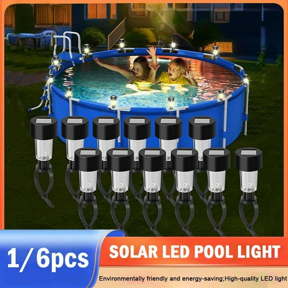 BQLQBQLQ Solar Pool LED Light Swimming Pools Outdoor Fence Decorative Light B4E1