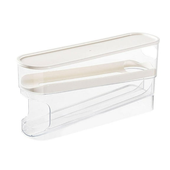 SHAPERME Egg Slide Organizer Roll Down Refrigerator Egg Dispenser Double Layer Space Saving Egg Dispenser Egg Dispenser Refrigerator Space Saving Tool Egg Holder Roller Tray for Refrigerator Storage