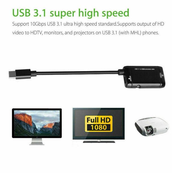 BQLQBQLQ USBC Type C MHL to HDMI Video Cable Adapter For Phone Tablet Pad Hot K5