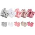 thumbnail image 1 of BQUBO Newborn Baby Girls Hats Mittens Set Hospital Hat Beanie Infant Bow Hats Baby Cotton Gloves No Scratch Mittens, 1 of 7
