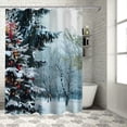 thumbnail image 1 of Orinice Christmas Tree Snow Park Bathroom Decor Set Colorful Luxurious Graphic Print Polyester Fabric Shower Curtain Set with Hooks 69x72, 1 of 7