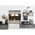 thumbnail image 1 of BR-08 3 Pieces Embroidery Floral Multicolor Window Kitchen Curtain Set 2 Tier + 1 Swag Valance for Kitchen Rod Pocket Top, 1 of 6