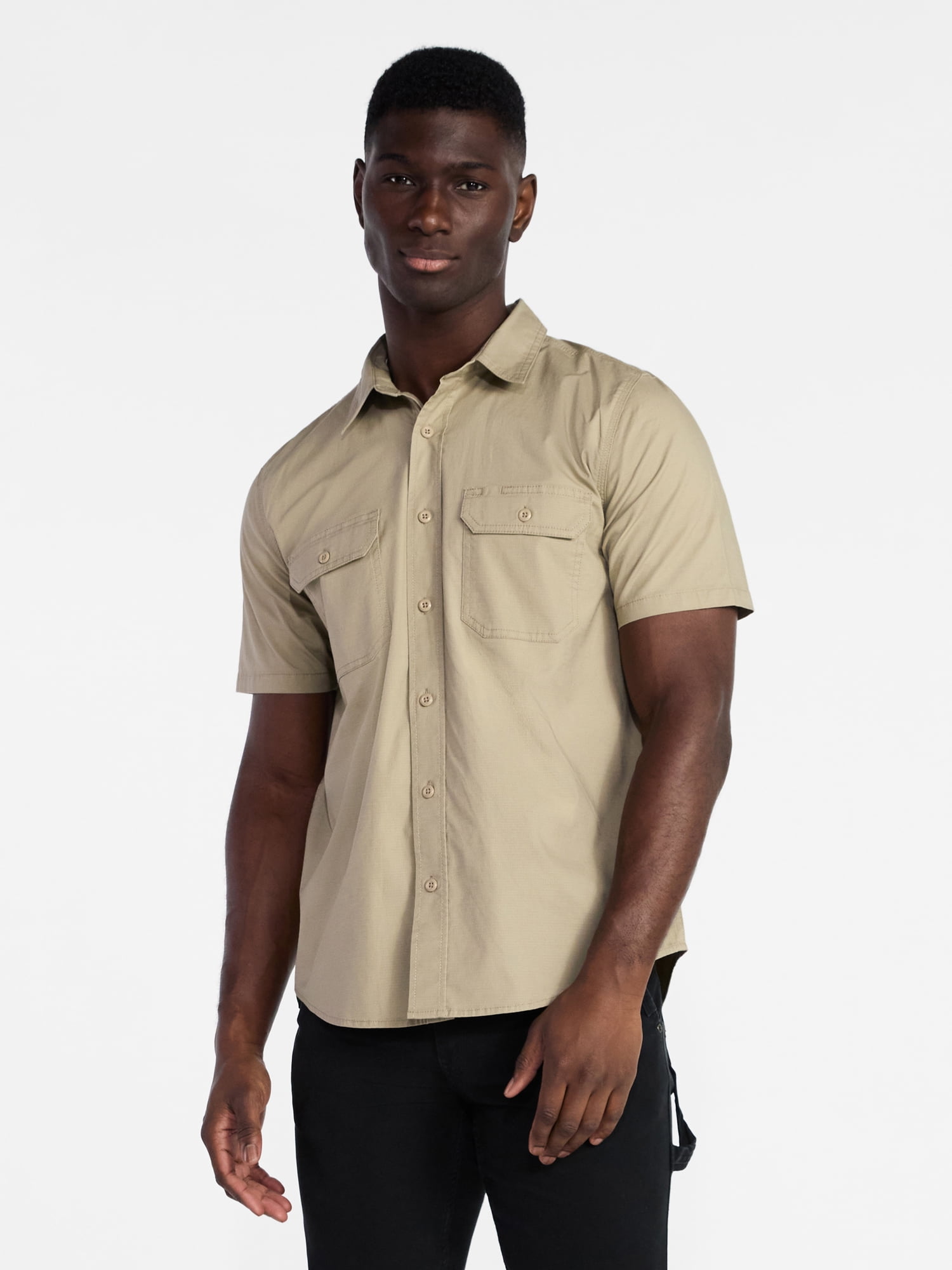 Brahma Men's Ripstop Shirt with Short Sleeves, Sizes S-3XL