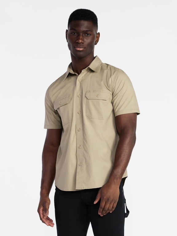 Men's Ripstop Shirt with Short Sleeves, Sizes S-3XL