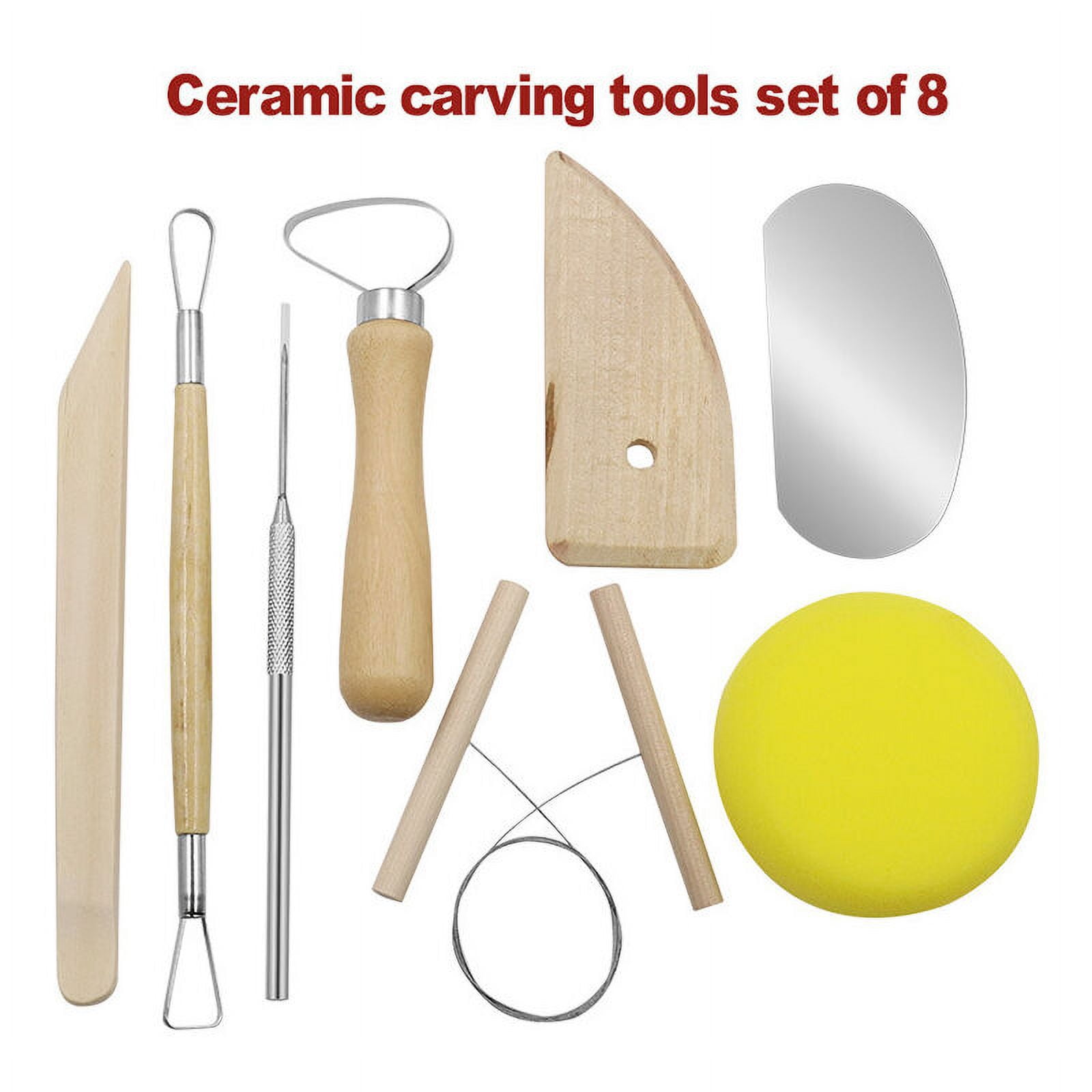 BRVie 8pcs Pottery Sculpture Tool Clay Modeling Chisel for Potter