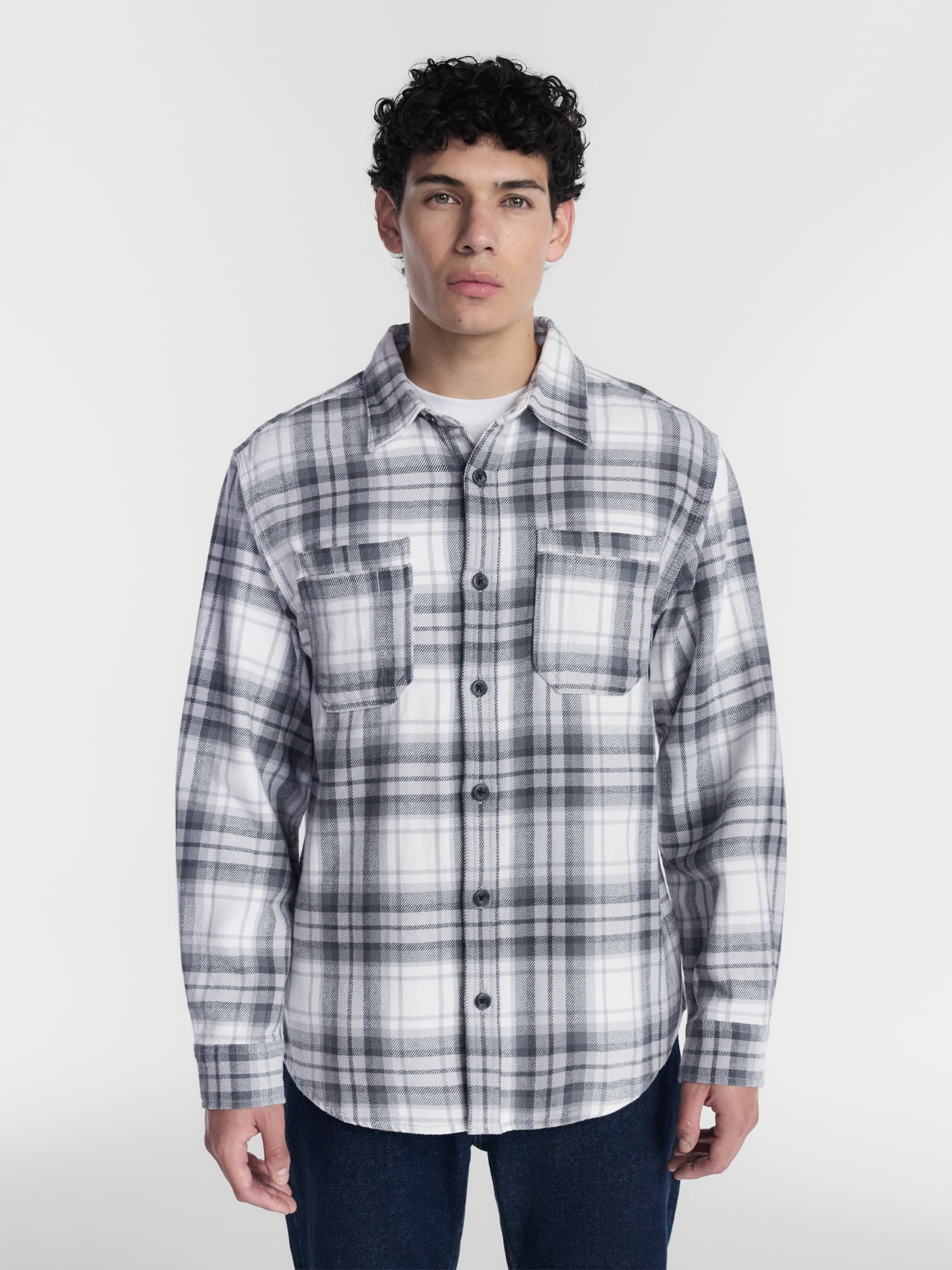Brahma Men's Work Flannel Shirt with Long Sleeves, Sizes S-3XL