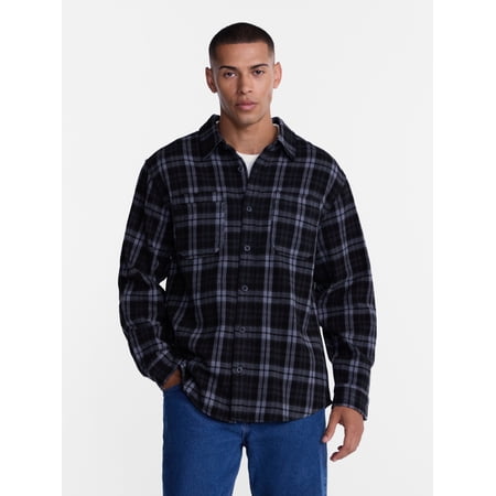 Brahma Men's Work Flannel Shirt with Long Sleeves, Sizes S-3XL