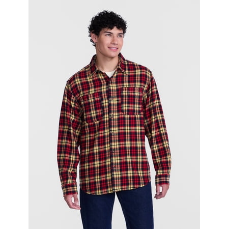 Brahma Men's Work Flannel Shirt with Long Sleeves, Sizes S-3XL
