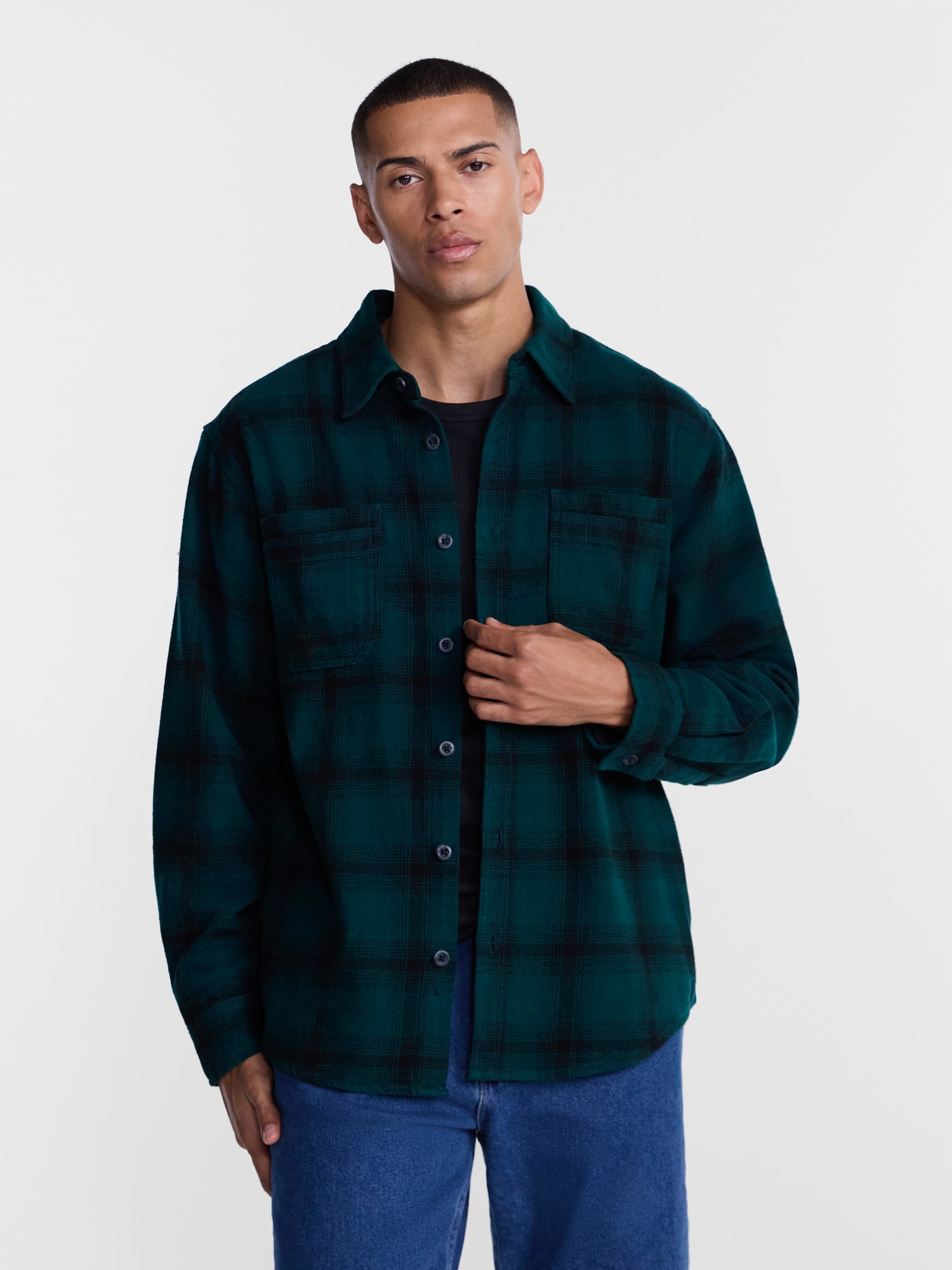 Brahma Men's Work Flannel Shirt with Long Sleeves, Sizes S-3XL