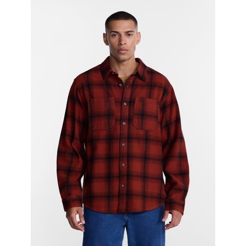 Brahma Men's Work Flannel Shirt with Long Sleeves, Sizes S-3XL