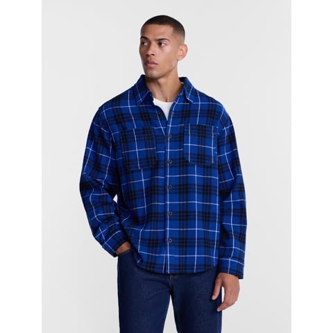 Men's Work Flannel Shirt with Long Sleeves, Sizes S-3XL