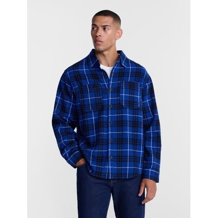 Brahma Men's Work Flannel Shirt with Long Sleeves, Sizes S-3XL