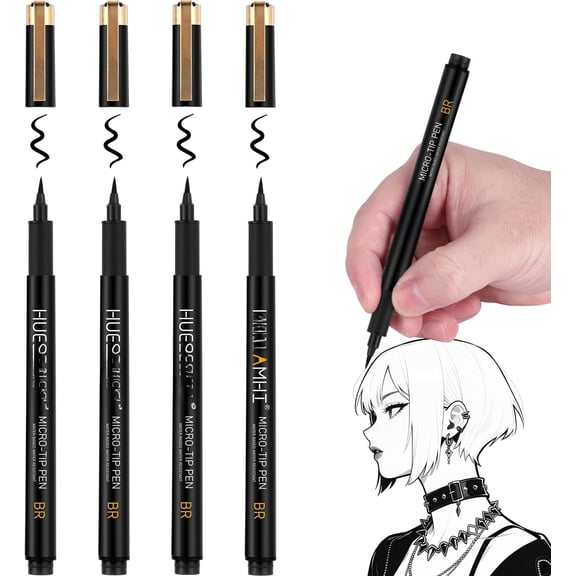BR fineliner pens, no bleed pens drawing sketch art, archival ink artist set outline