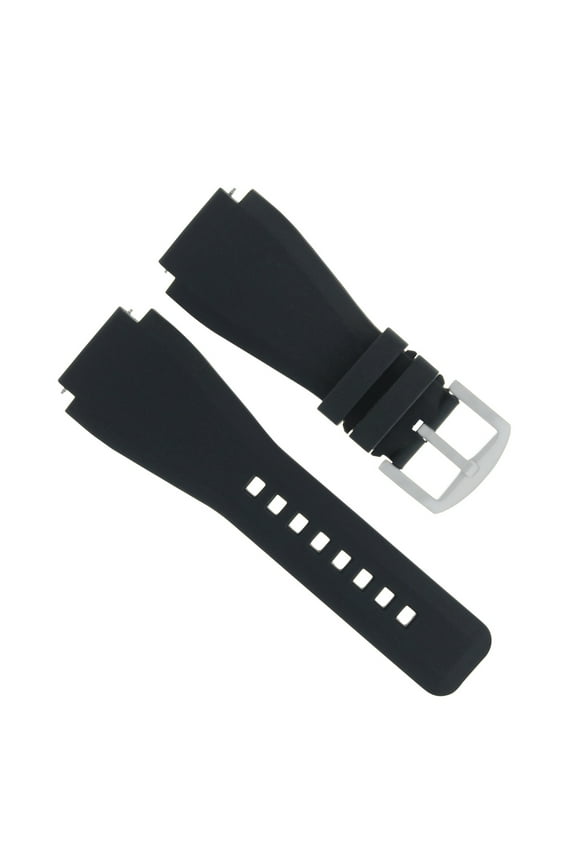 BR02 BR-02 SILICONE RUBBER STRAP BAND BRACELET FOR BELL & ROSS B & R BLACK