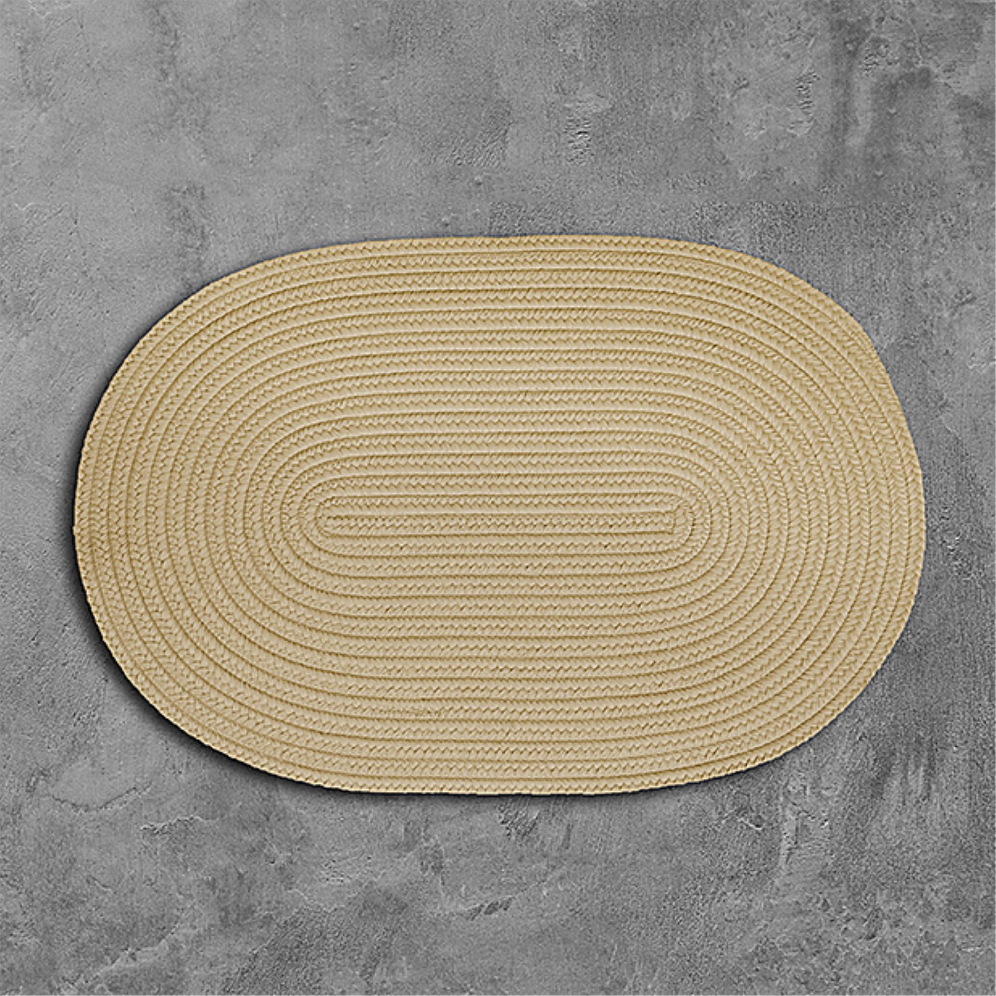 Braided Boca Raton Synthetic Oval Area Rug - Linen 2' x 8'