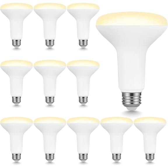 BR30 Indoor LED Flood Bulbs for Recessed Cans, 7.5W (65W Replacement), 650LM, Soft White 2700K, Smooth Dimming, CRI 80, 110 Wide Beam, E26 Medium Base, Energy-Saving Lighting, 12 Pack