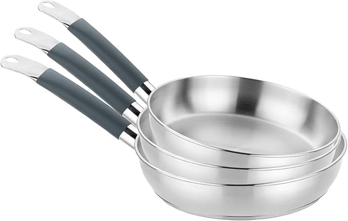 BRA COOKWARE Master 3 Frying Pan Set | 8 + 9.5 + 11 inches Professional ...
