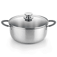 thumbnail image 1 of BRA COOKWARE Master Stainless Steel Stock Pot w/Glass Lid | 8 Inch 2.4 Quart Premium 18/10 Cooking Pot | TOXIC FREE Deep Pot | Silicone Coated Handles | All Cooktops (incl. Induction) | Shiny Finish, 1 of 7