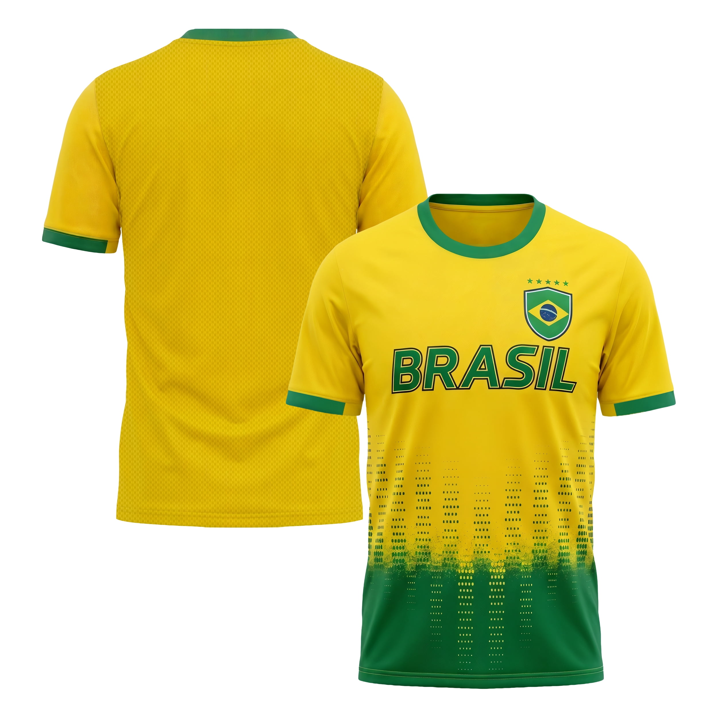 Brazil National Team Men's Soccer Jersey, Yellow and Green, Small