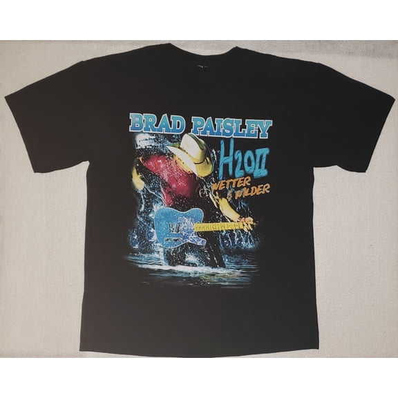 BRAD PAISLEY H2011 Wetter & Wilder Black T-Shirt