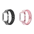 thumbnail image 1 of BRADCET 1/2Pack Bling Women Stainless Steel Metal Band + Hard Case Compatible with Apple Watch Bands 44mm 45mm 40mm 38mm 41mm 42mm Wristbands with Cover Bumper for iWatch Series 9 8 7 SE 6 5 4 3 2 1, 1 of 16